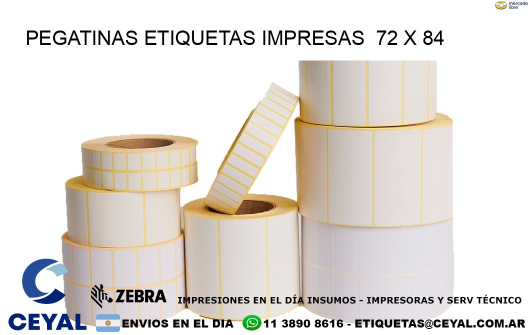 PEGATINAS ETIQUETAS IMPRESAS  72 x 84