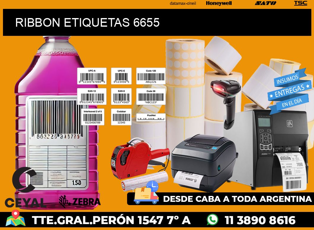 RIBBON ETIQUETAS 6655