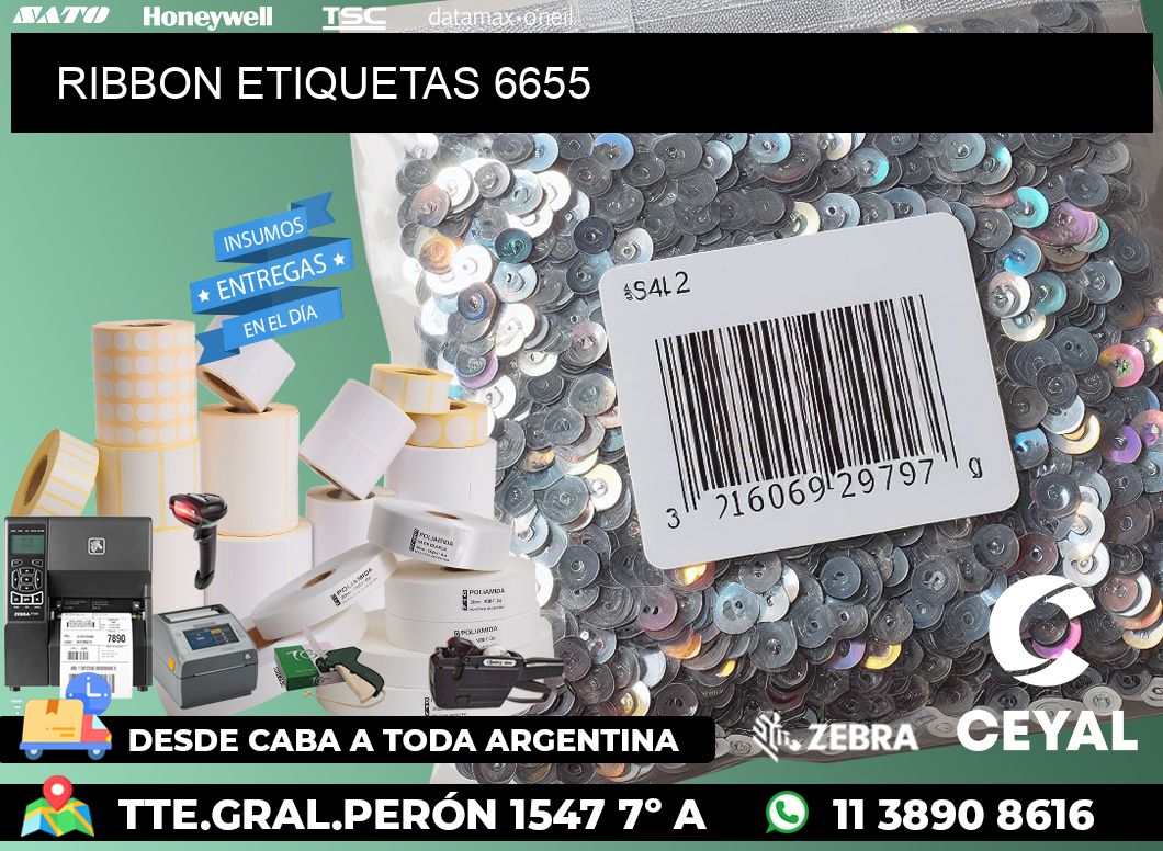 RIBBON ETIQUETAS 6655