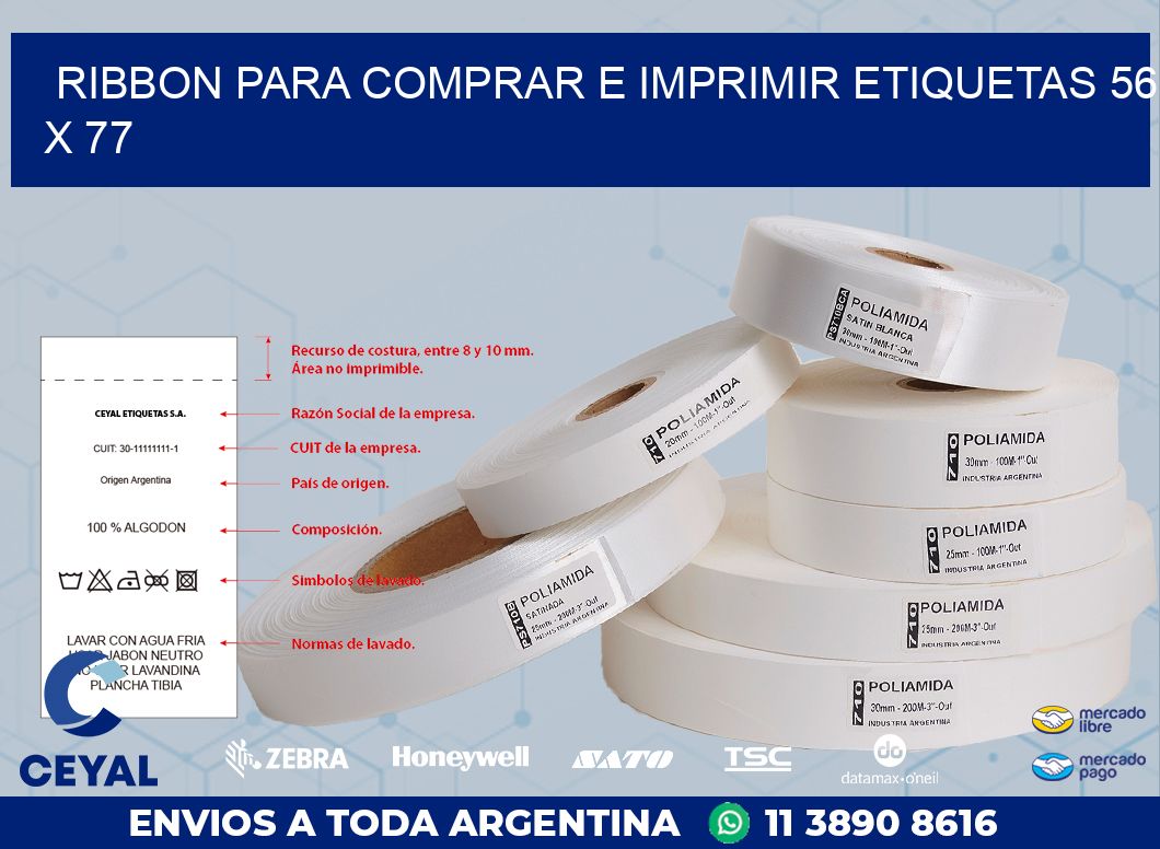 RIBBON PARA COMPRAR E IMPRIMIR ETIQUETAS 56 x 77