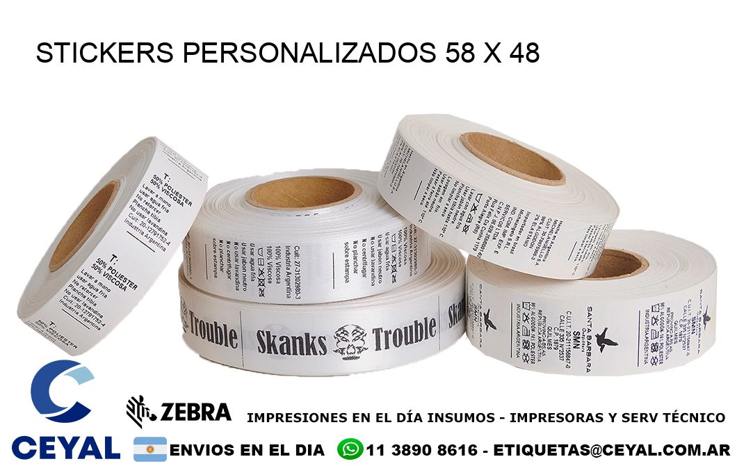 STICKERS PERSONALIZADOS 58 x 48