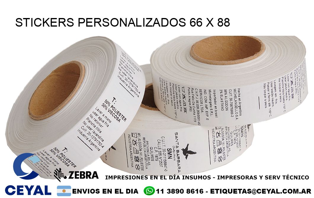 STICKERS PERSONALIZADOS 66 x 88