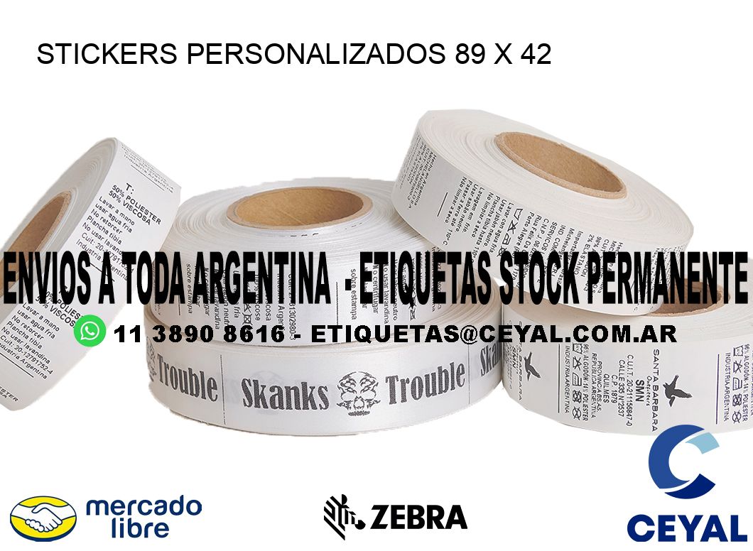 STICKERS PERSONALIZADOS 89 x 42