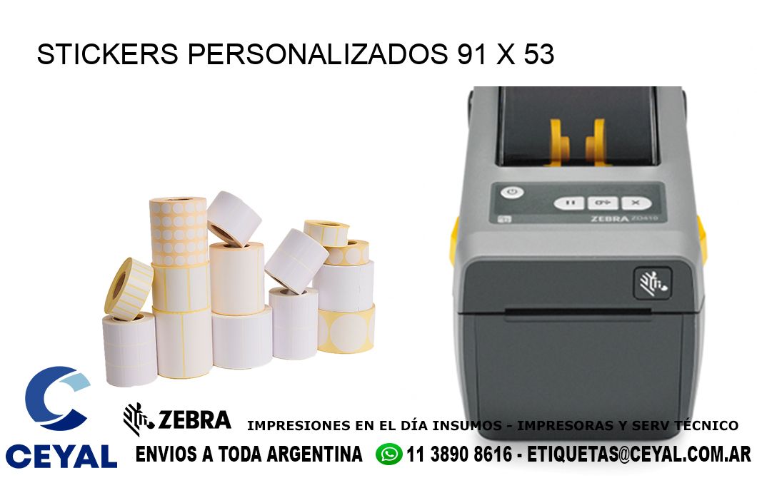 STICKERS PERSONALIZADOS 91 x 53