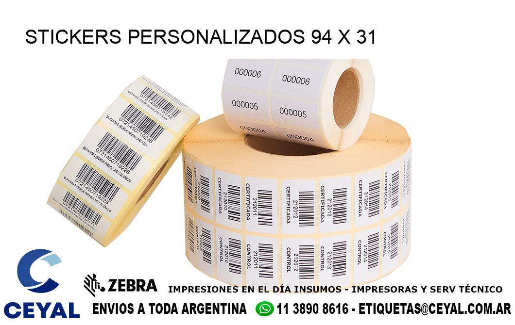 STICKERS PERSONALIZADOS 94 x 31