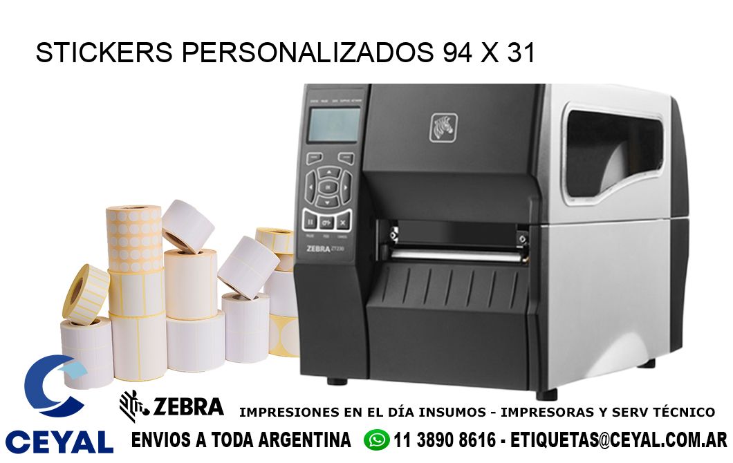 STICKERS PERSONALIZADOS 94 x 31