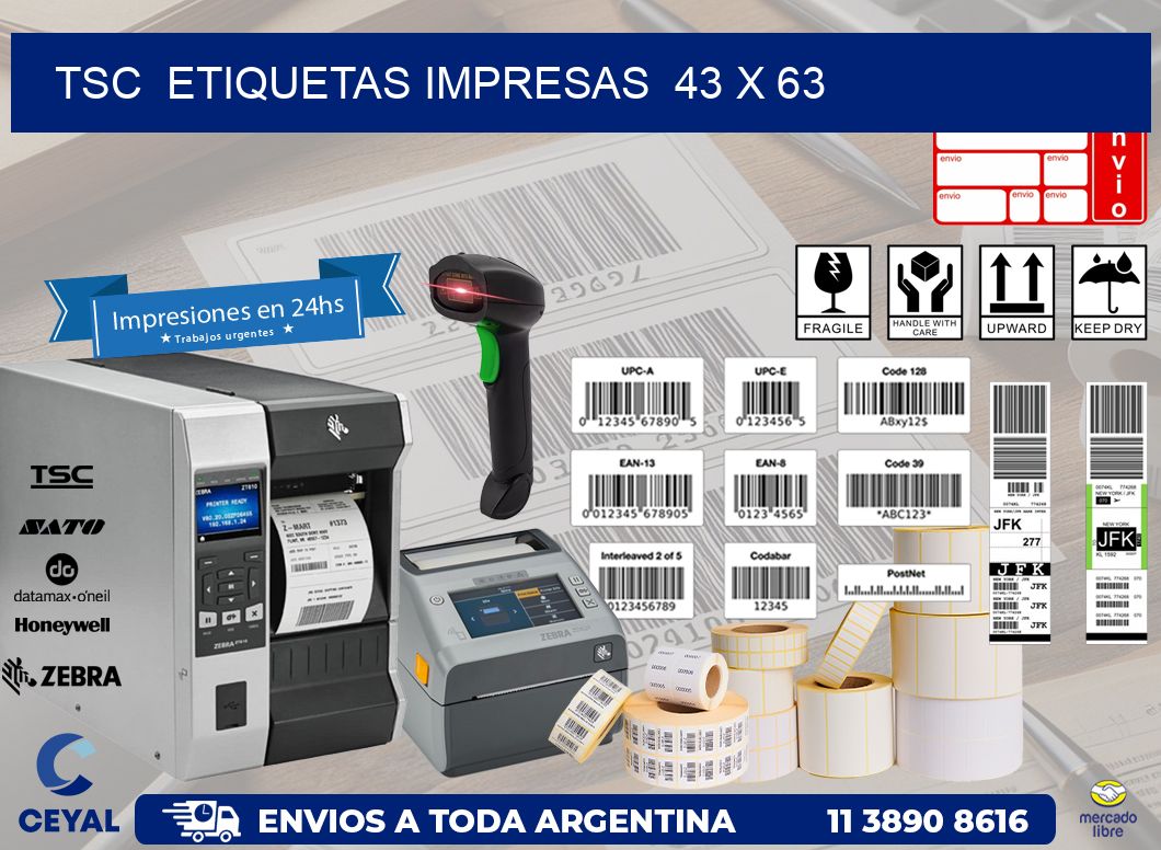 TSC  ETIQUETAS IMPRESAS  43 x 63