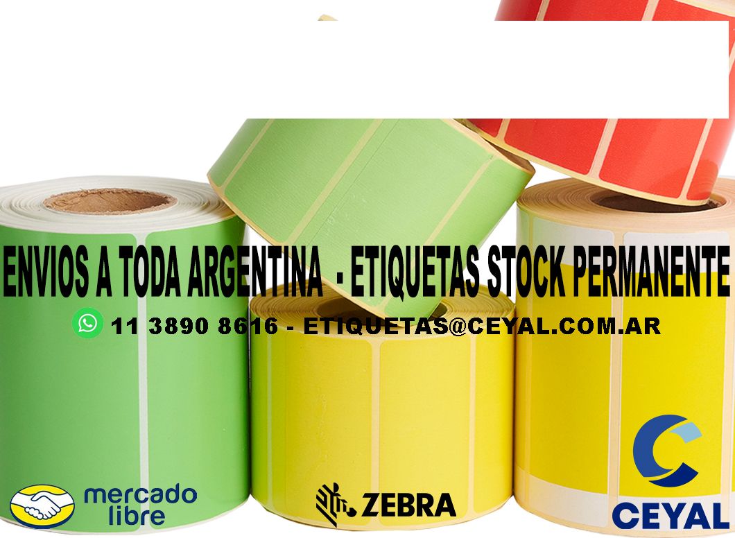 10 CAJAS DE ETIQUETAS TERMICAS  65 x 61 X 1500 UNIDADES