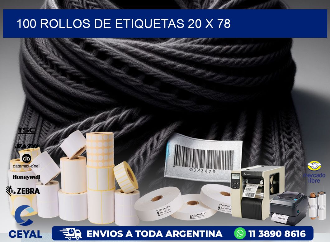 100 ROLLOS DE ETIQUETAS 20 x 78