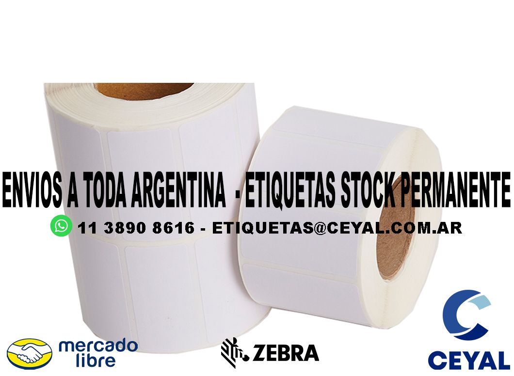 137 ETIQUETAS DE PAPEL TERMICO 86 x 47 X6000 UNIDADES