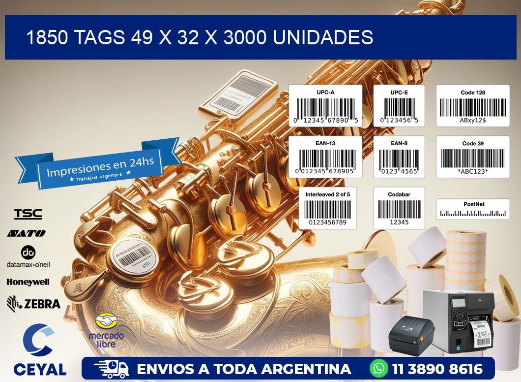 1850 TAGS 49 x 32 X 3000 UNIDADES