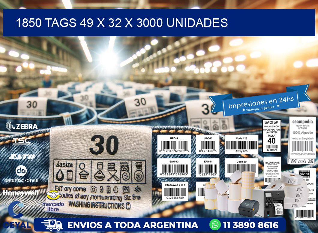 1850 TAGS 49 x 32 X 3000 UNIDADES