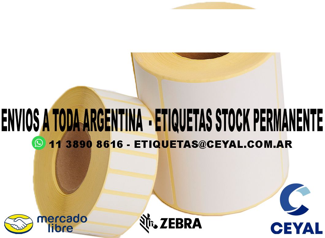 50 PACK DE ETIQUETAS TERMICAS   55 x 67 X 2000 UNIDADES