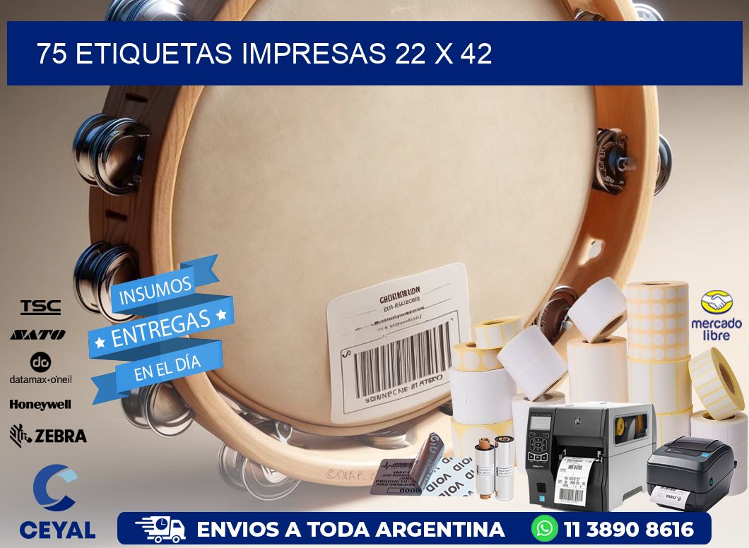 75 ETIQUETAS IMPRESAS 22 x 42