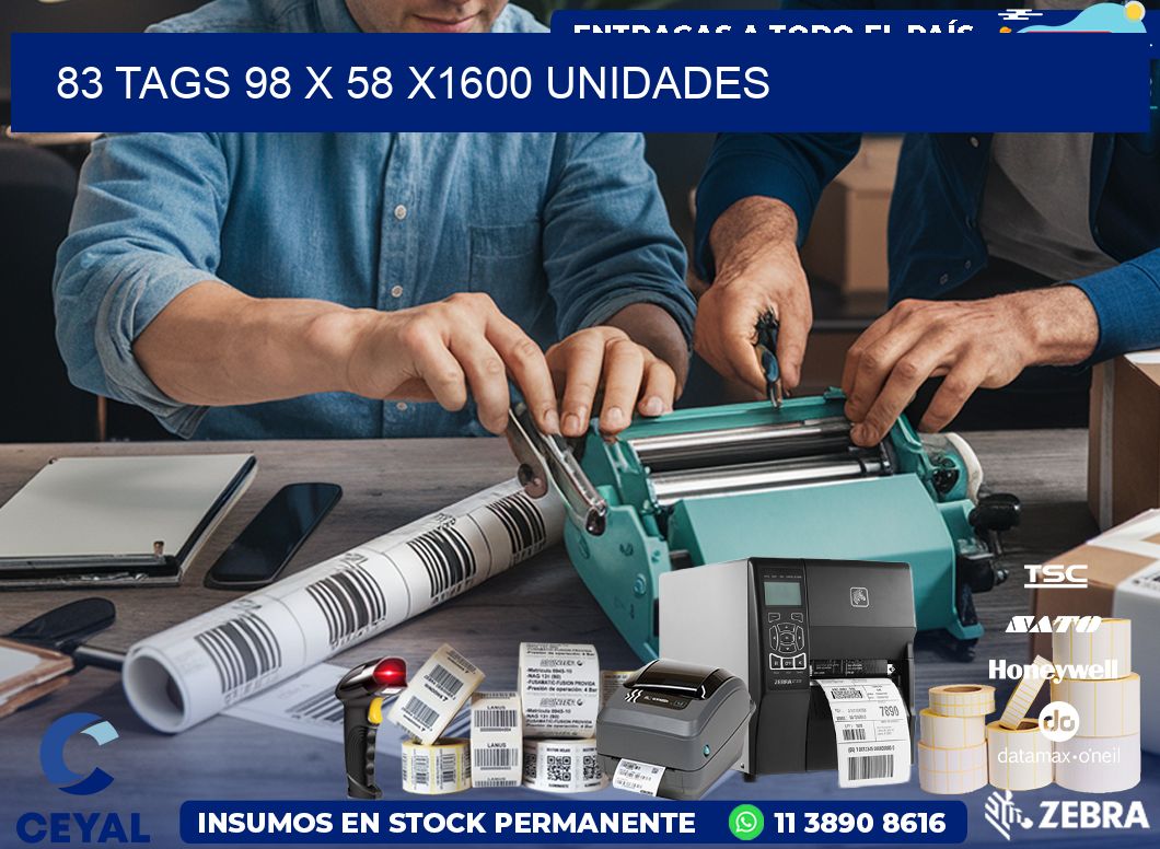 83 TAGS 98 x 58 X1600 UNIDADES