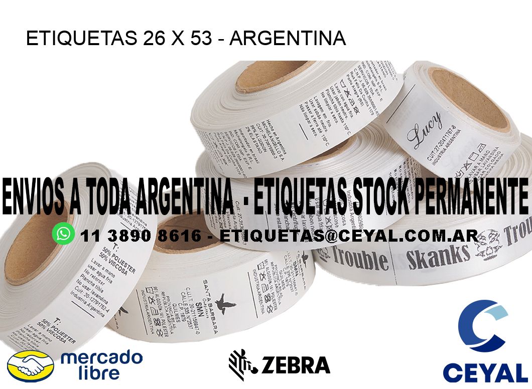 ETIQUETAS 26 x 53 - ARGENTINA