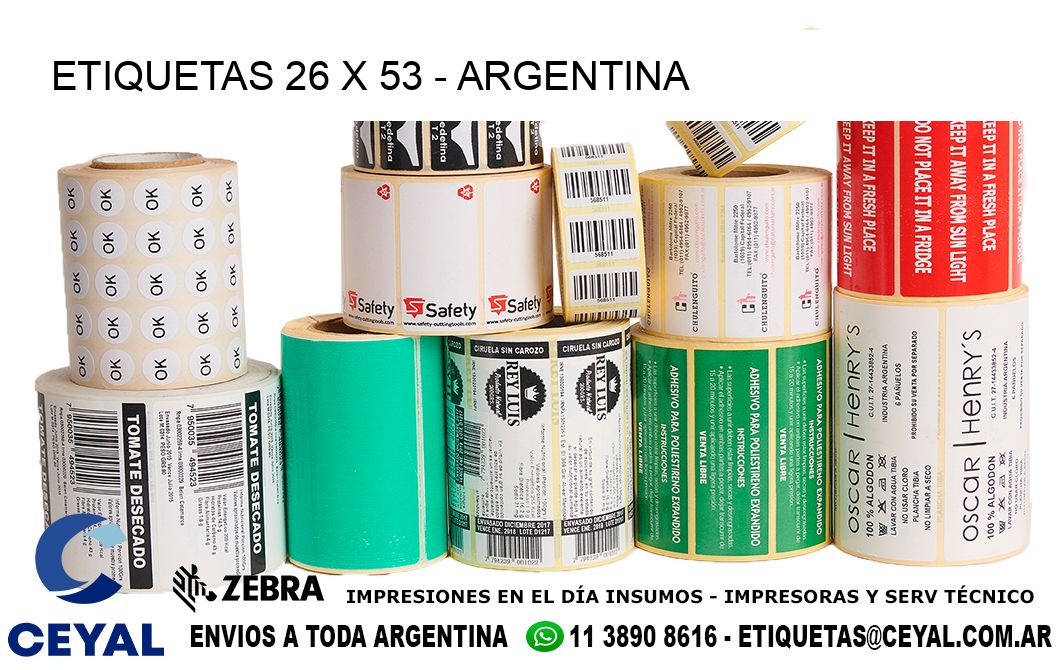 ETIQUETAS 26 x 53 - ARGENTINA