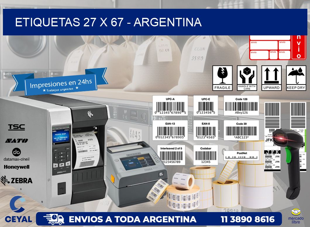 ETIQUETAS 27 x 67 - ARGENTINA