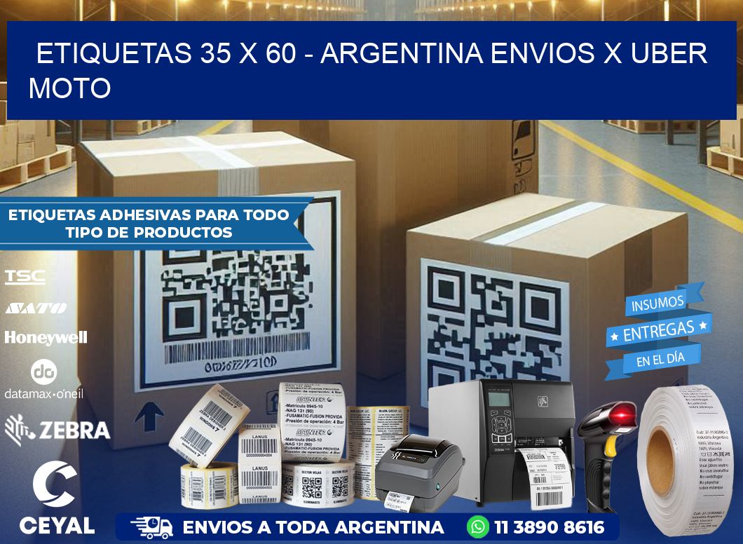 ETIQUETAS 35 x 60 – ARGENTINA ENVIOS X UBER MOTO