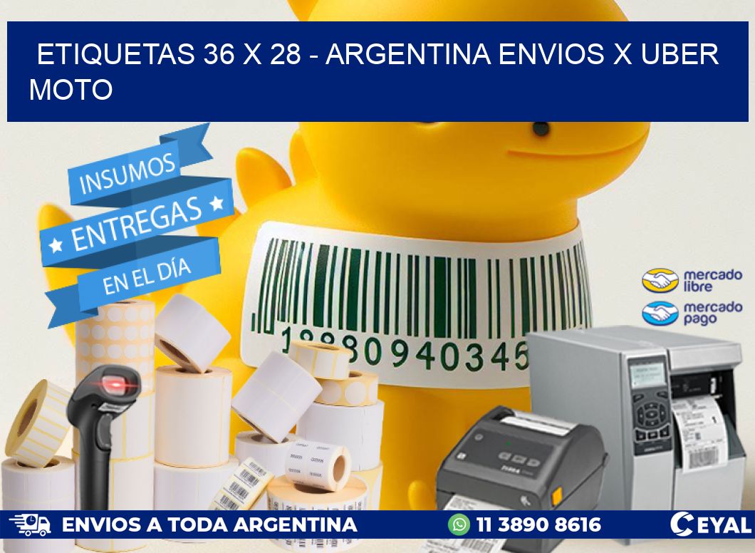 ETIQUETAS 36 x 28 - ARGENTINA ENVIOS X UBER MOTO