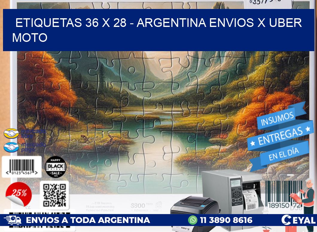 ETIQUETAS 36 x 28 – ARGENTINA ENVIOS X UBER MOTO