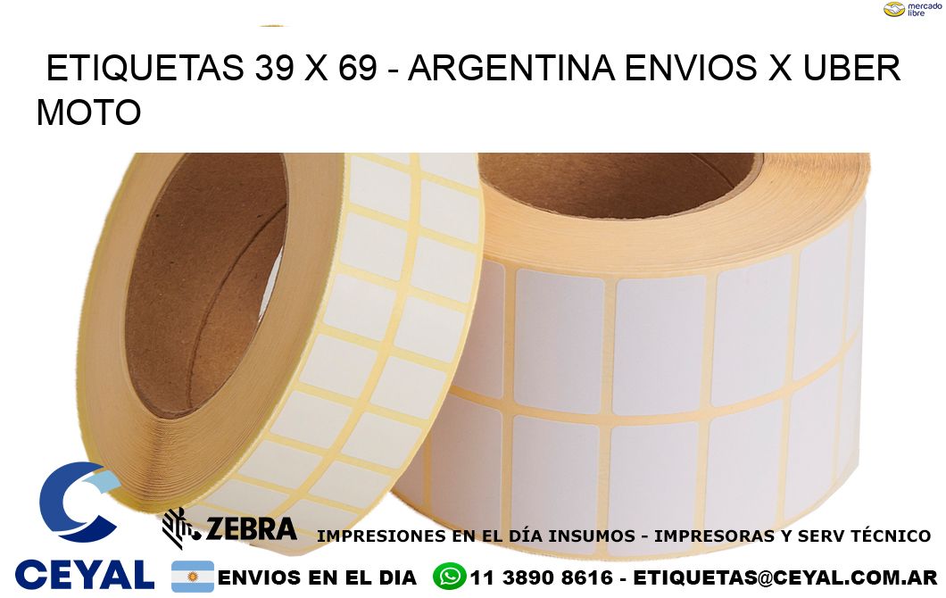 ETIQUETAS 39 x 69 – ARGENTINA ENVIOS X UBER MOTO