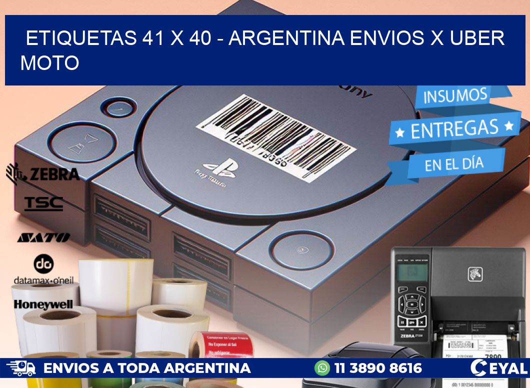 ETIQUETAS 41 x 40 - ARGENTINA ENVIOS X UBER MOTO