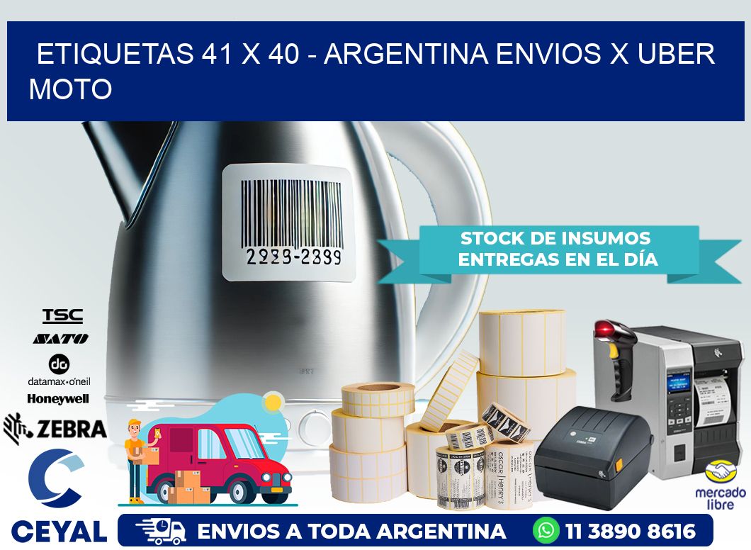 ETIQUETAS 41 x 40 – ARGENTINA ENVIOS X UBER MOTO