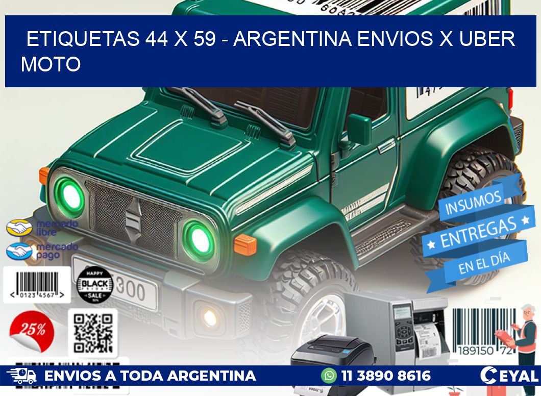 ETIQUETAS 44 x 59 - ARGENTINA ENVIOS X UBER MOTO