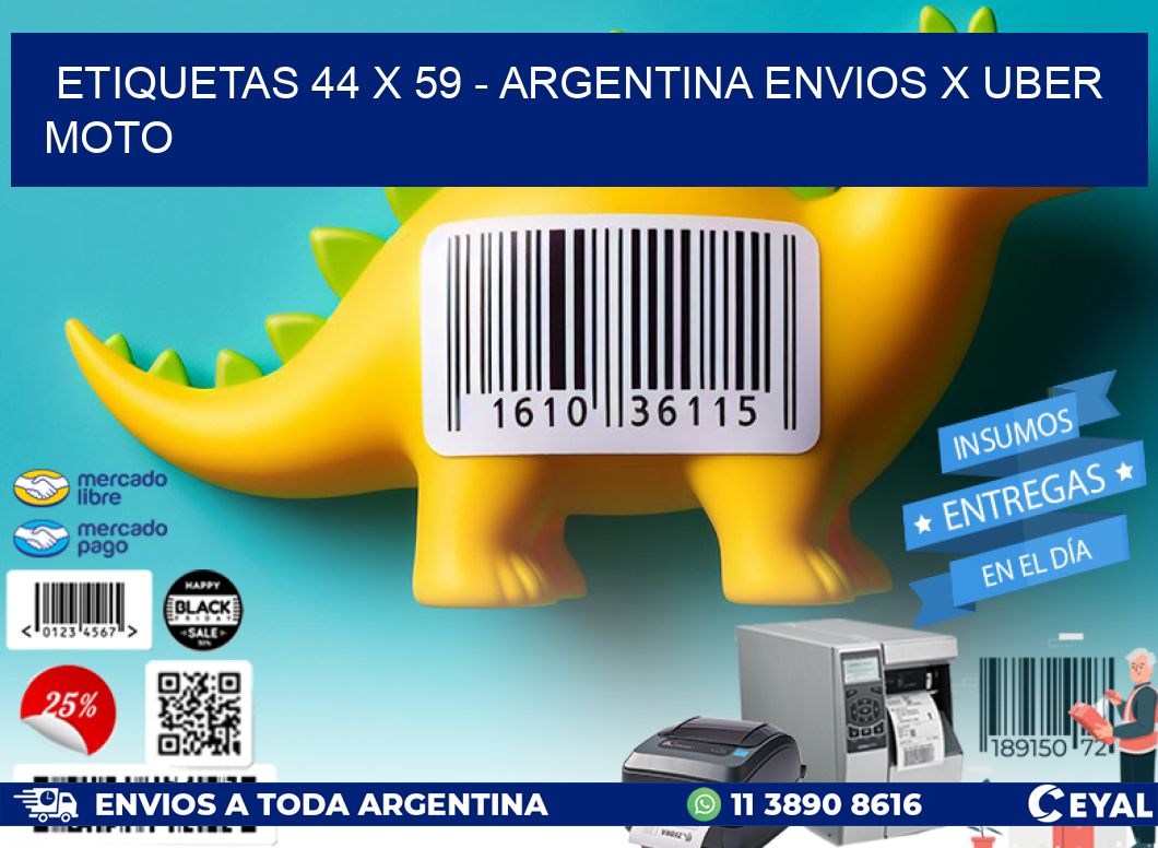 ETIQUETAS 44 x 59 – ARGENTINA ENVIOS X UBER MOTO