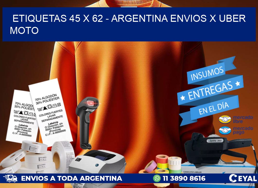 ETIQUETAS 45 x 62 – ARGENTINA ENVIOS X UBER MOTO