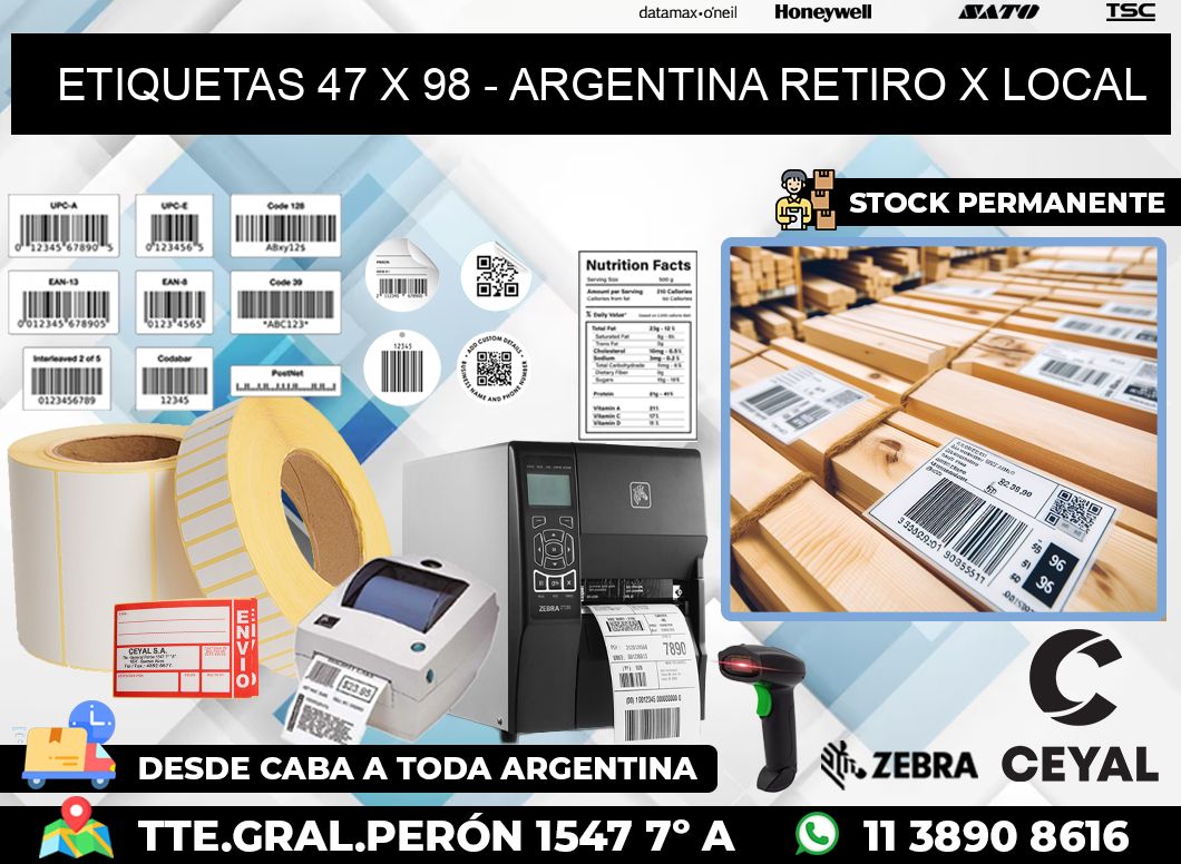 ETIQUETAS 47 x 98 – ARGENTINA RETIRO X LOCAL