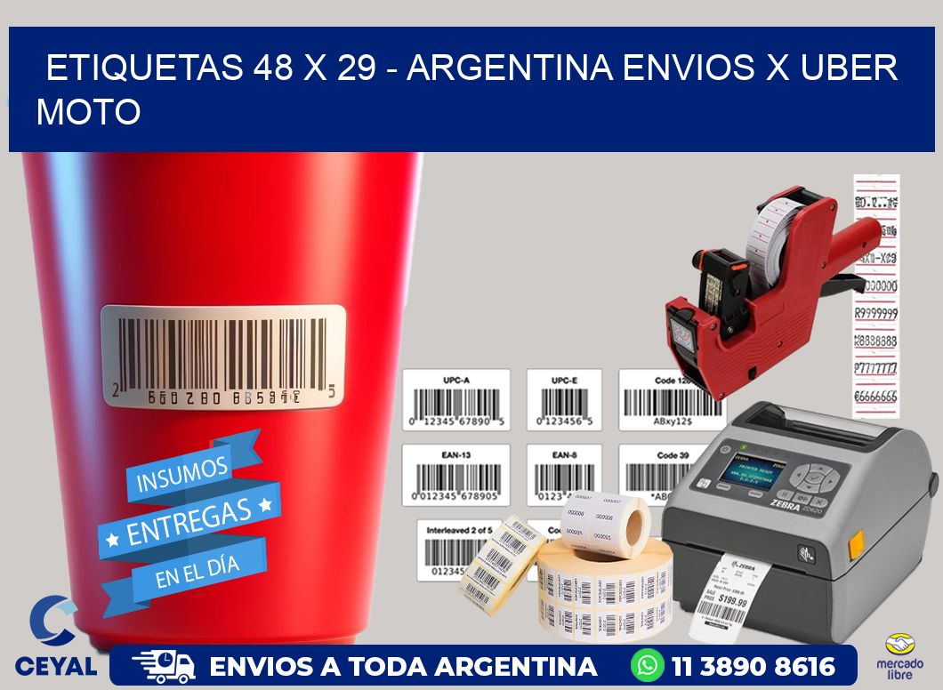 ETIQUETAS 48 x 29 – ARGENTINA ENVIOS X UBER MOTO