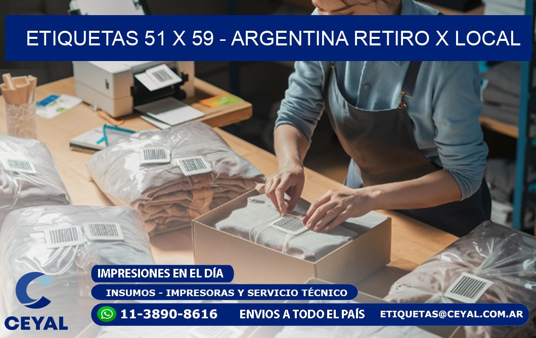 ETIQUETAS 51 x 59 - ARGENTINA RETIRO X LOCAL