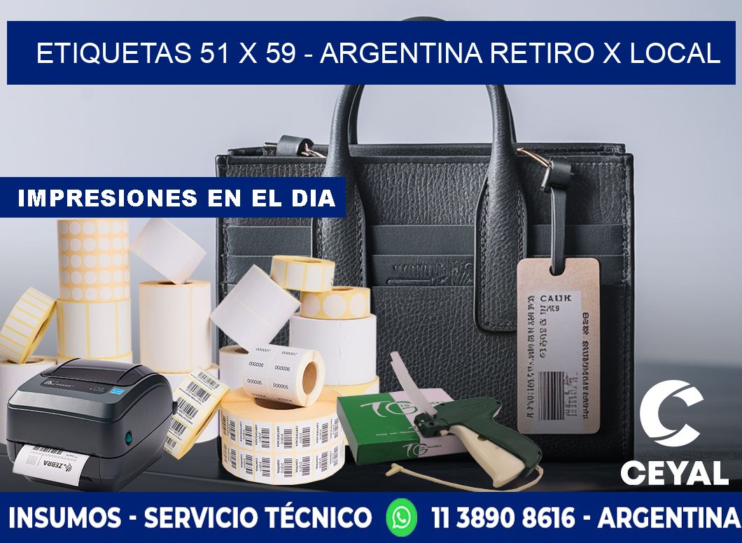 ETIQUETAS 51 x 59 - ARGENTINA RETIRO X LOCAL