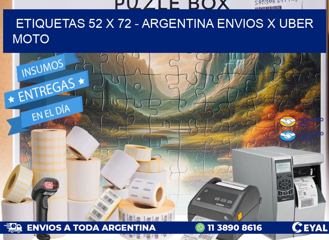 ETIQUETAS 52 x 72 – ARGENTINA ENVIOS X UBER MOTO