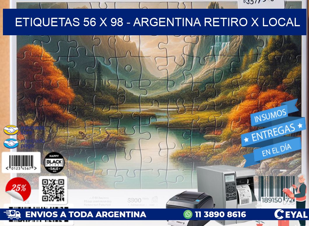 ETIQUETAS 56 x 98 - ARGENTINA RETIRO X LOCAL