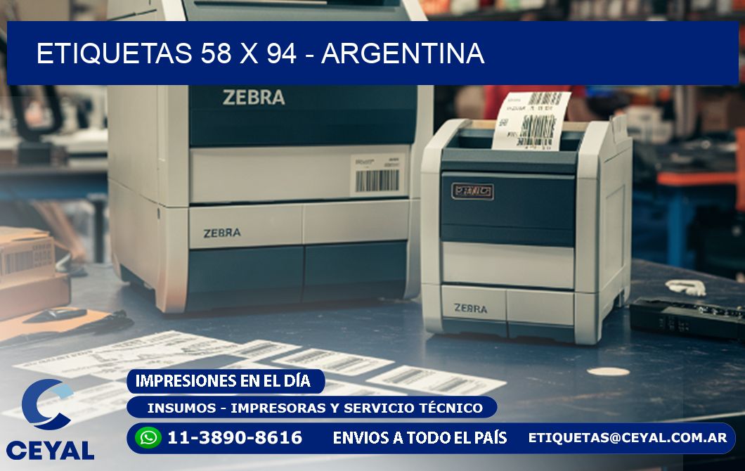 ETIQUETAS 58 x 94 - ARGENTINA