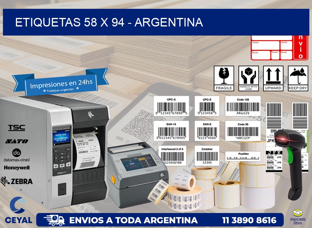 ETIQUETAS 58 x 94 - ARGENTINA