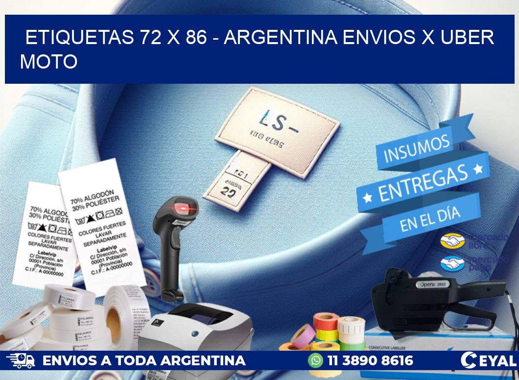 ETIQUETAS 72 x 86 – ARGENTINA ENVIOS X UBER MOTO