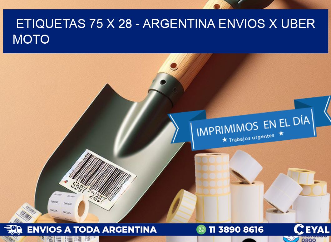 ETIQUETAS 75 x 28 - ARGENTINA ENVIOS X UBER MOTO