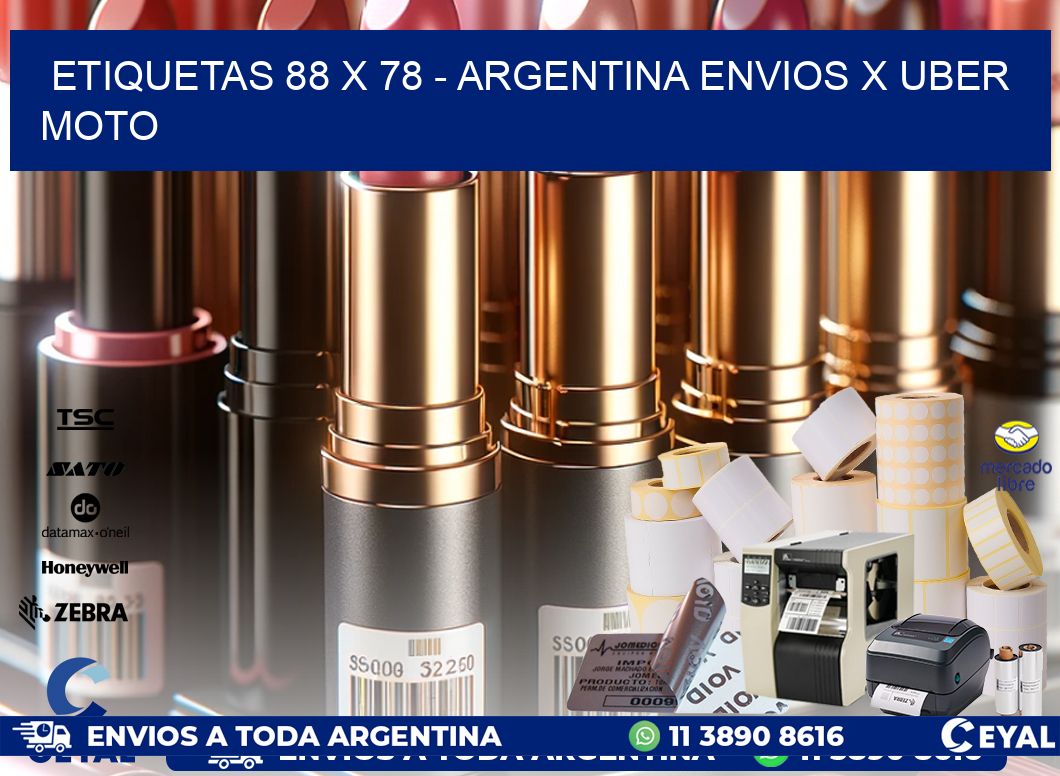 ETIQUETAS 88 x 78 – ARGENTINA ENVIOS X UBER MOTO