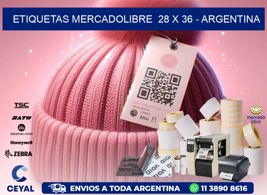 ETIQUETAS MERCADOLIBRE  28 x 36 - ARGENTINA