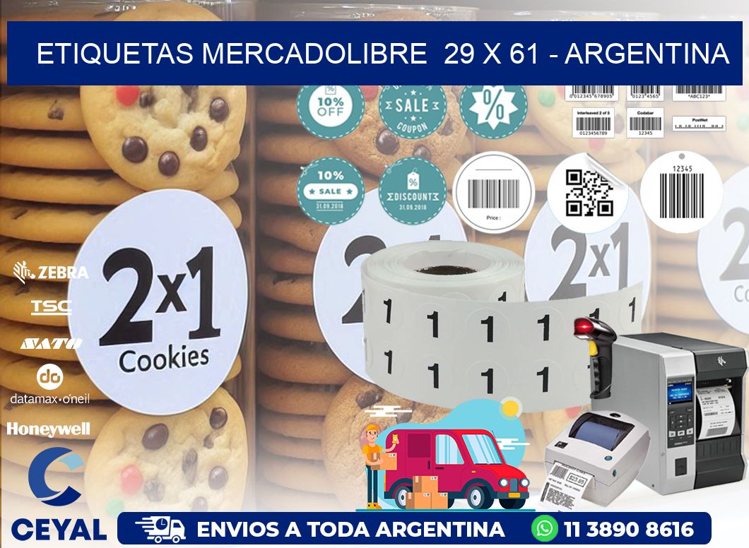 ETIQUETAS MERCADOLIBRE  29 x 61 - ARGENTINA