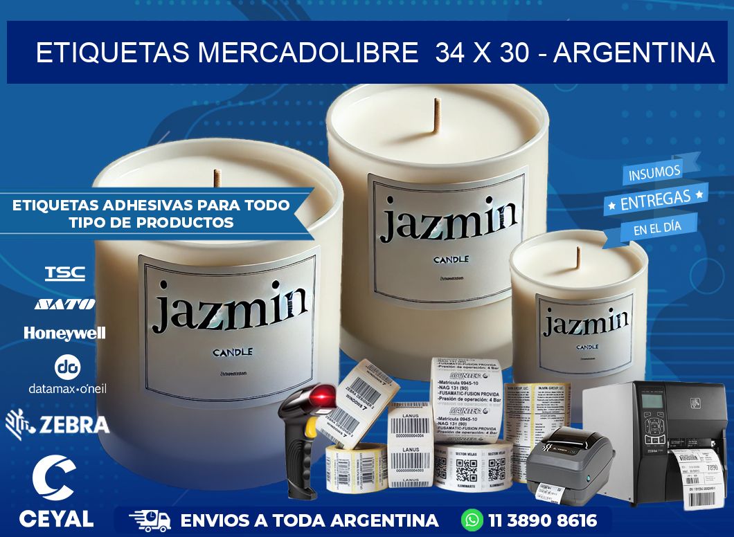 ETIQUETAS MERCADOLIBRE  34 x 30 – ARGENTINA