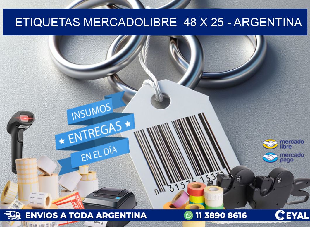 ETIQUETAS MERCADOLIBRE  48 x 25 - ARGENTINA