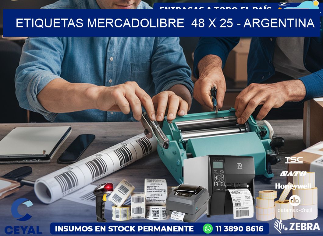 ETIQUETAS MERCADOLIBRE  48 x 25 - ARGENTINA