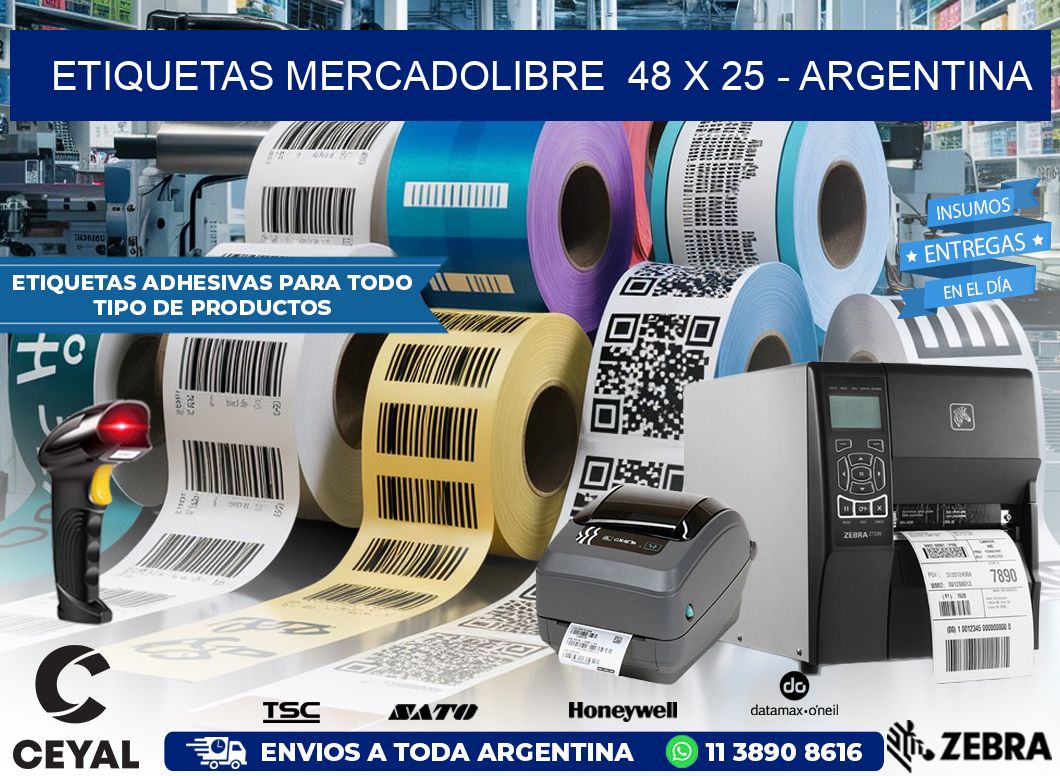 ETIQUETAS MERCADOLIBRE  48 x 25 – ARGENTINA