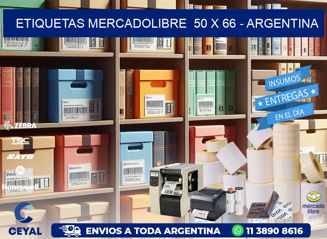 ETIQUETAS MERCADOLIBRE  50 x 66 - ARGENTINA