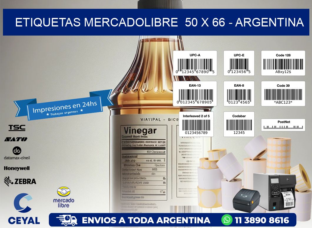 ETIQUETAS MERCADOLIBRE  50 x 66 - ARGENTINA